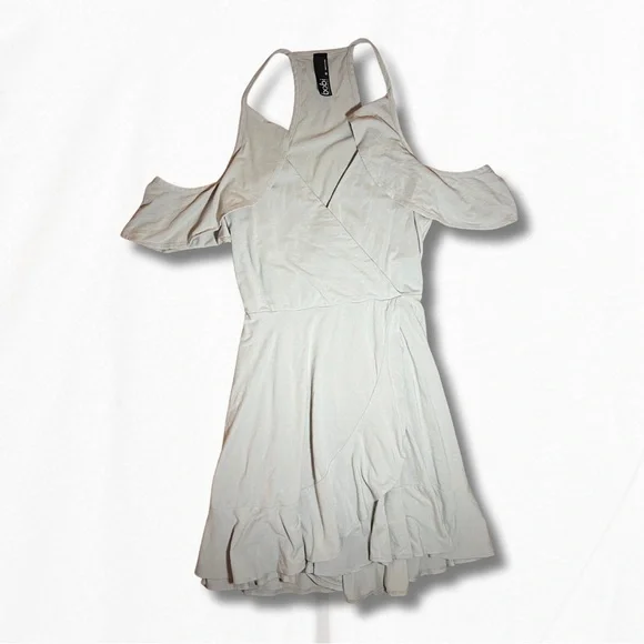 bobi Grey Cold Shoulder Mini Dress - Picture 2 of 5